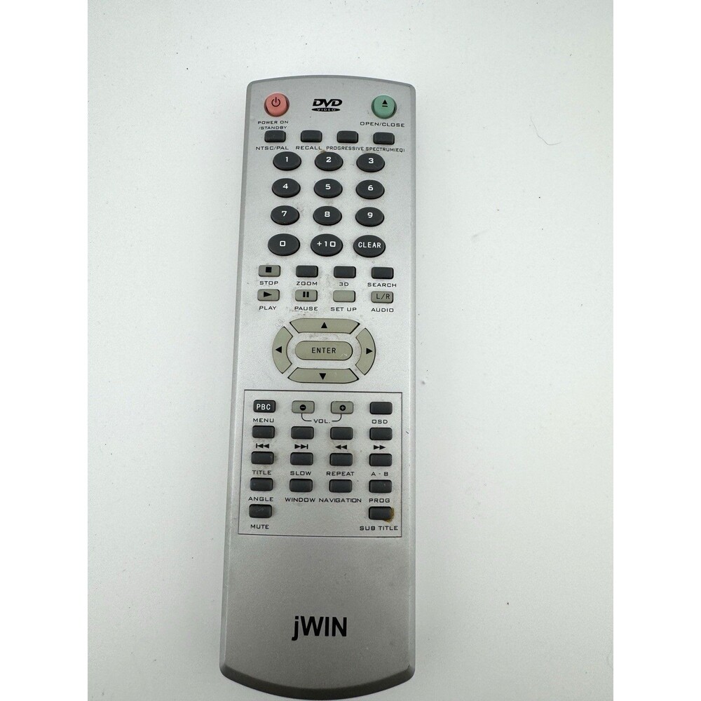 jWin DVD Video Remote Control Gray Genuine OEM 076D0LT030